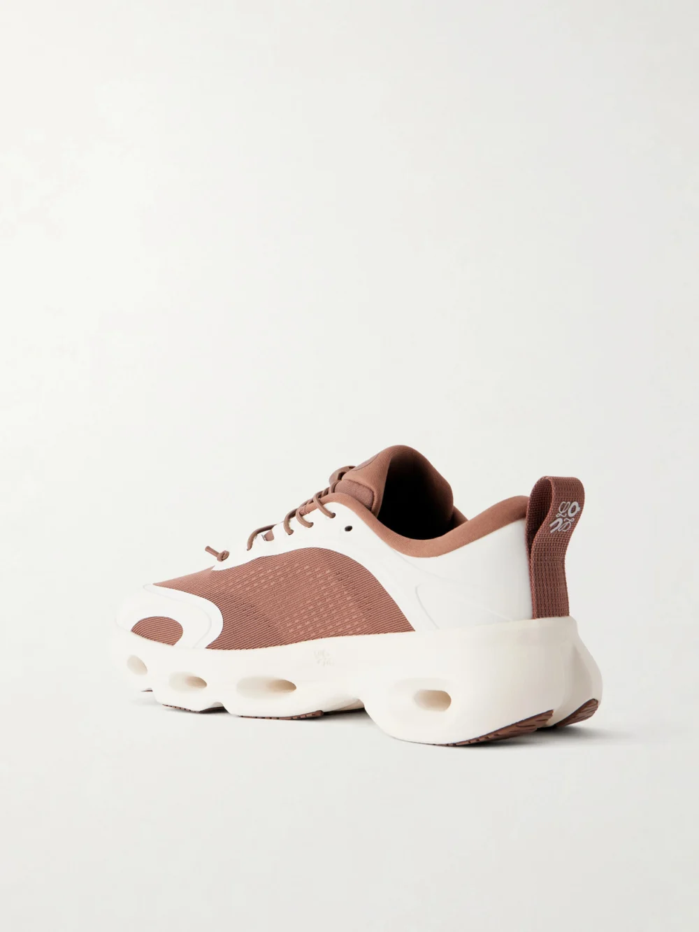 Back view of the Loewe + on Cloudsolo Rubber-trimmed Recycled Mesh Sneakers