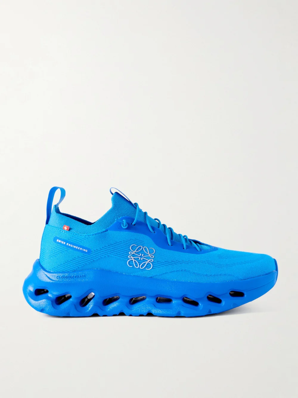 Loewe + on Cloudtilt Stretch Recycled-knit Sneakers in bright blue