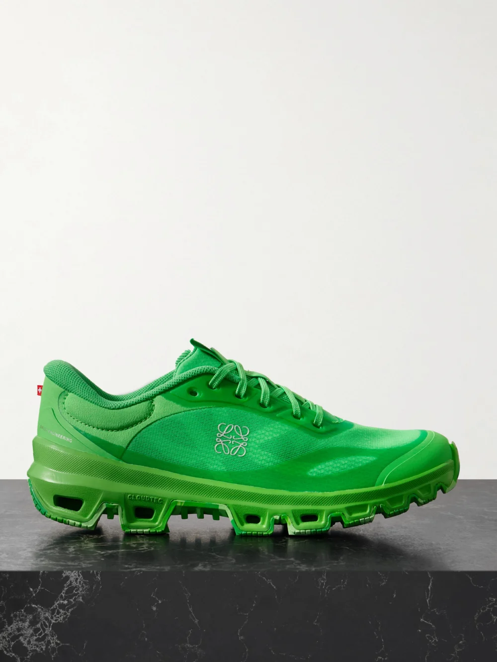 Loewe + on Cloudventure 2.0 Rubber-trimmed Recycled-mesh Sneakers in leaf green