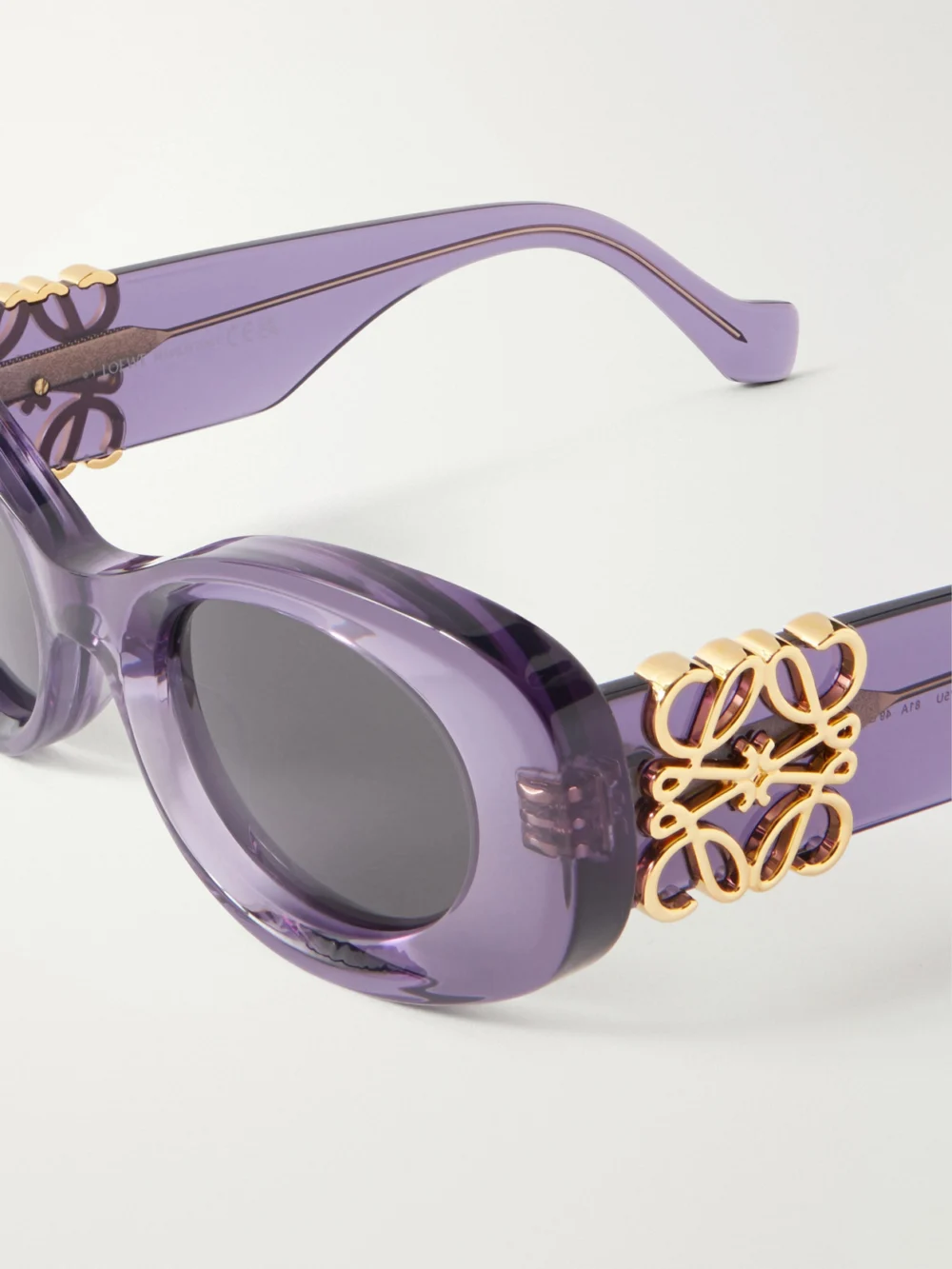 Close-up detail of the Loewe Oval-frame Acetate Sunglasses