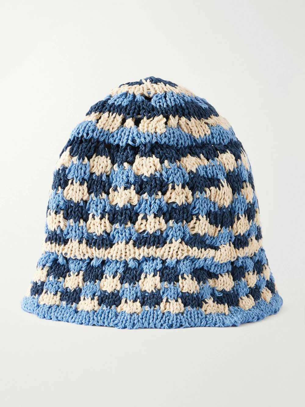 Back view of the Loewe + Paula's Ibiza Anagram Appliquéd Crocheted Paper-blend Bucket Hat