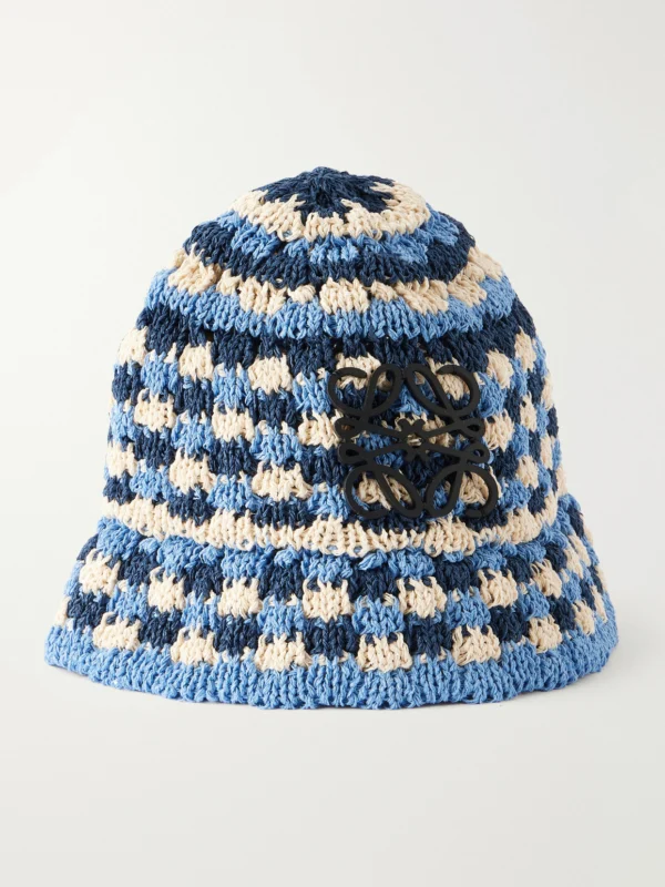 Loewe + Paula's Ibiza Anagram Appliquéd Crocheted Paper-blend Bucket Hat