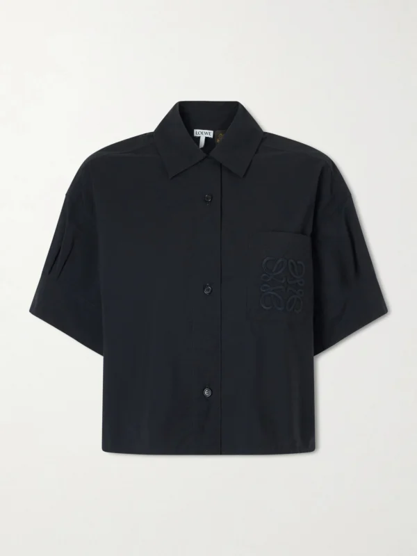 Loewe + Paula's Ibiza Anagram-embroidered Cotton-blend Shirt