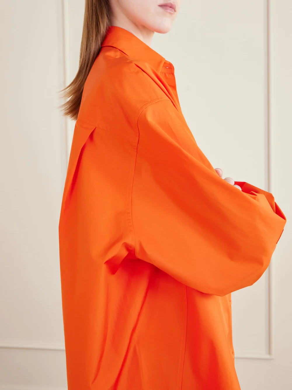 Close-up detail of the Loewe + Paula's Ibiza Anagram Embroidered Cotton Shirt