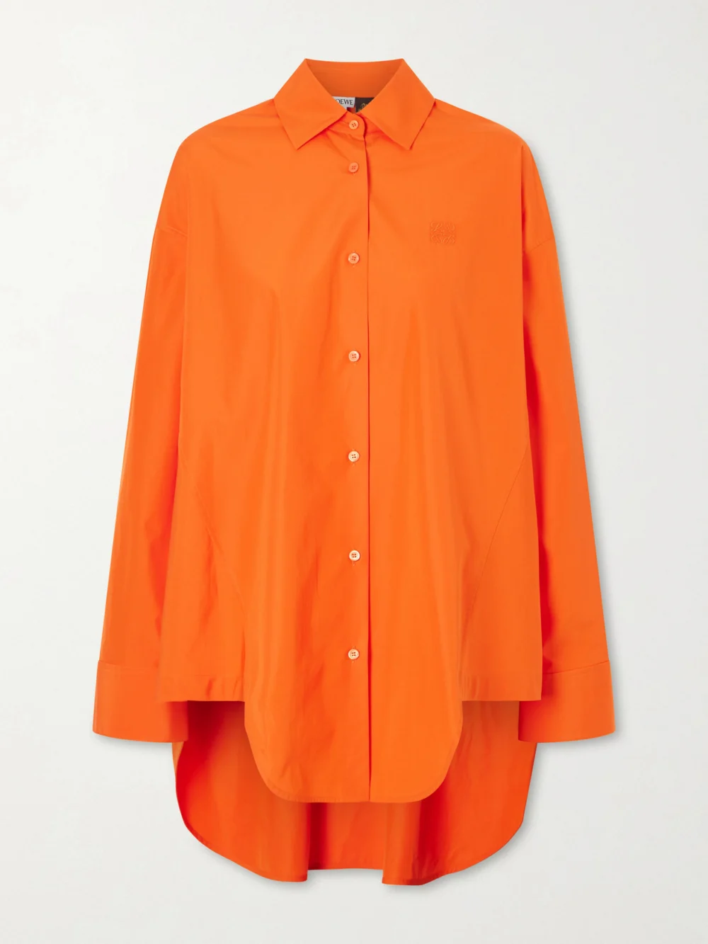 Loewe + Paula's Ibiza Anagram Embroidered Cotton Shirt in orange