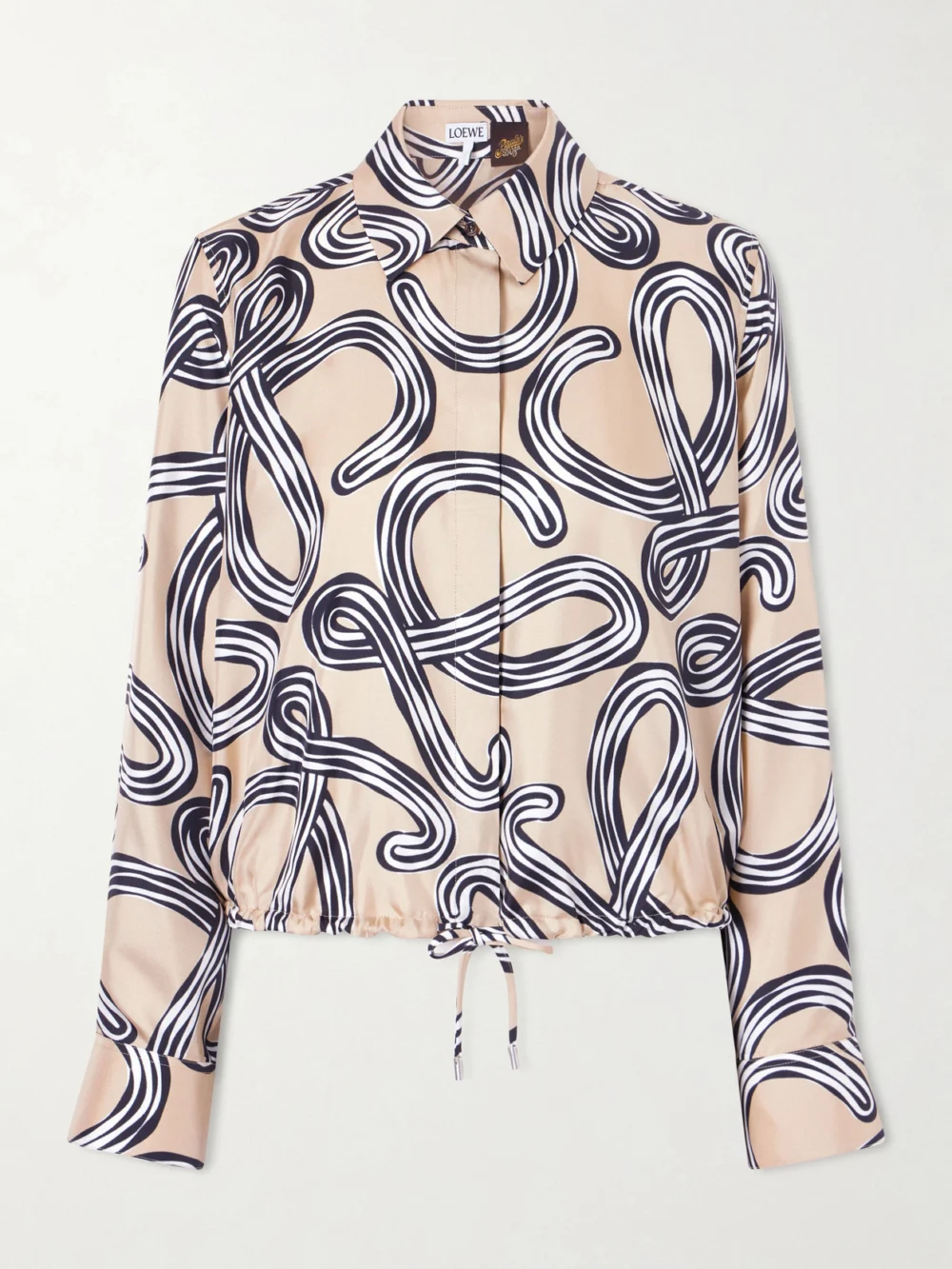 Loewe + Paula's Ibiza Anagram-printed Silk-twill Shirt in beige