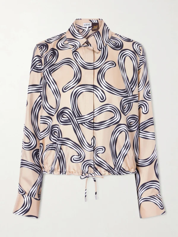 Loewe + Paula's Ibiza Anagram-printed Silk-twill Shirt