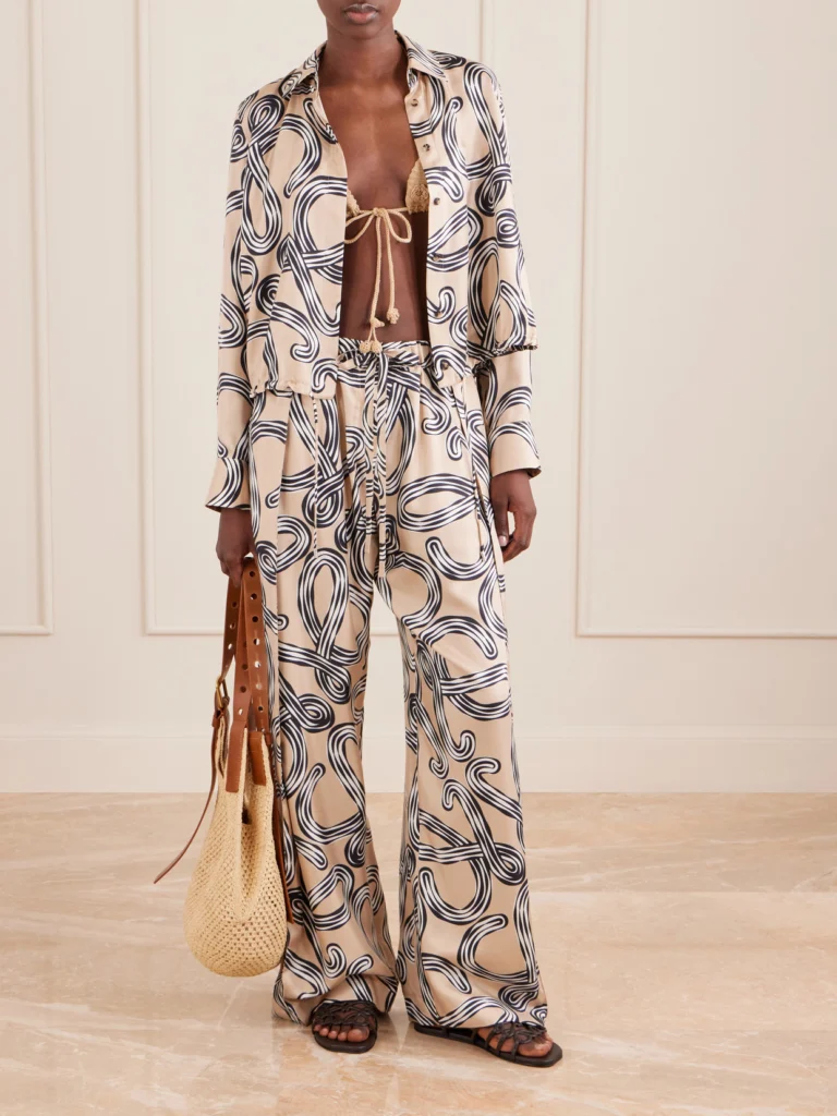 Loewe + Paula's Ibiza Anagram-printed Silk-twill Shirt