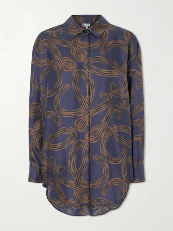 Loewe + Paula's Ibiza Anagram-printed Silk-twill Shirt