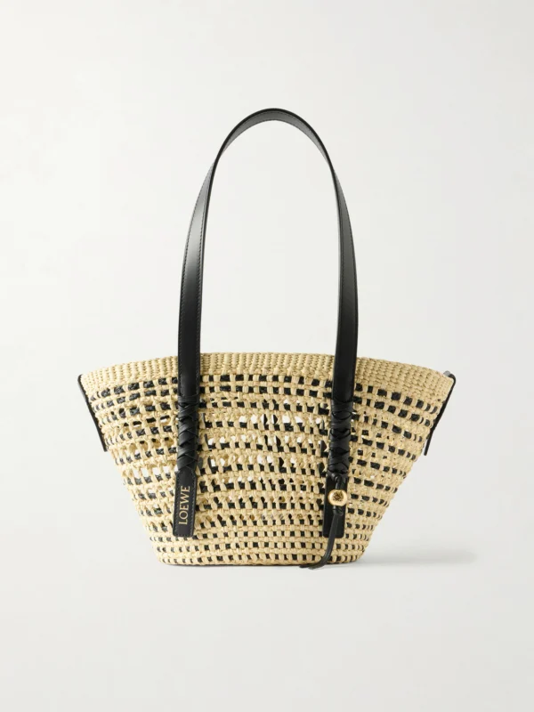 Loewe + Paula's Ibiza Braid Basket Small Leather-trimmed Raffia Shoulder Bag