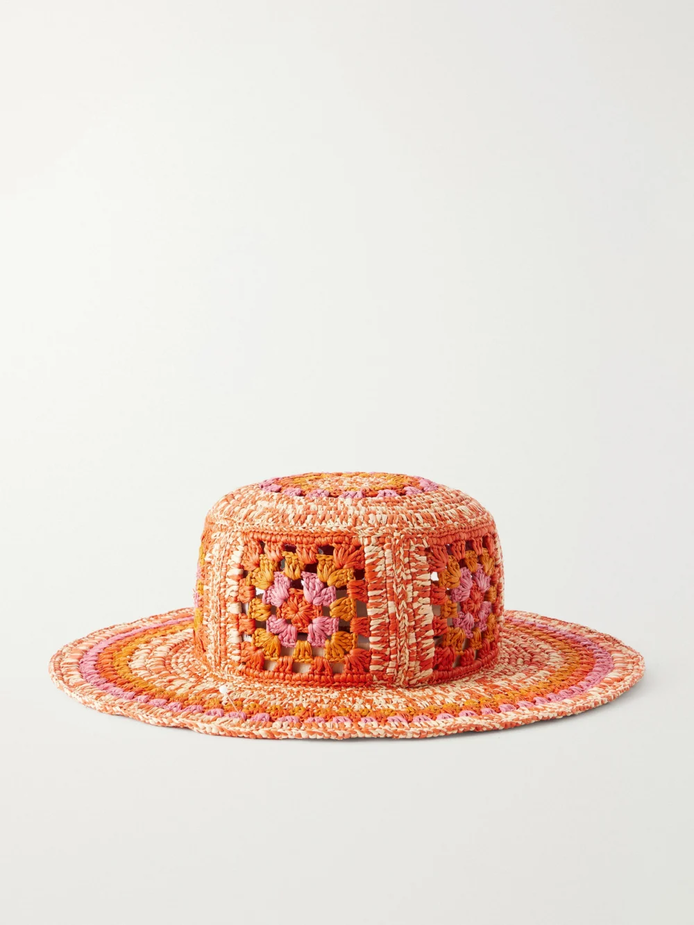 Back view of the Loewe + Paula's Ibiza Crocheted Raffia Bucket Hat