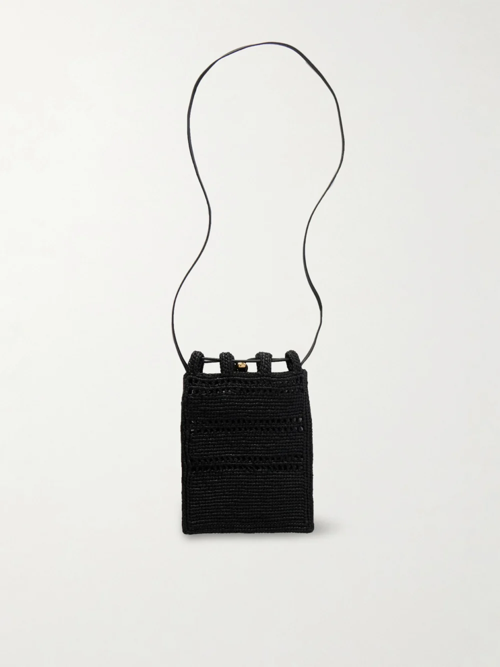 Back view of the Loewe + Paula's Ibiza Leather-trimmed Embroidered Raffia Shoulder Bag
