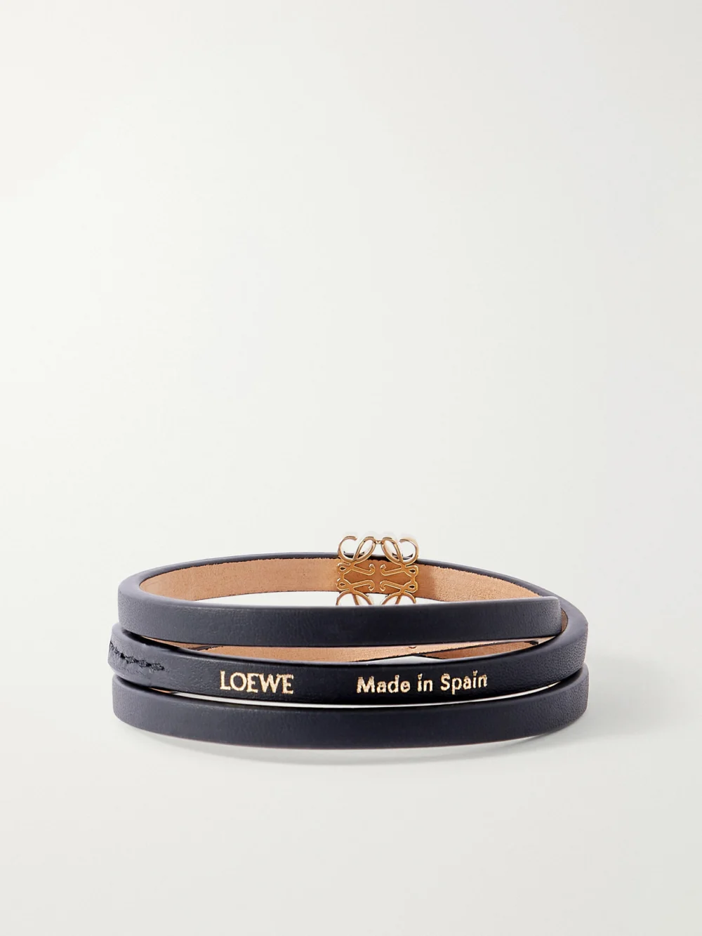 Back view of the Loewe + Paula's Ibiza Logo-embellished Leather Bracelet