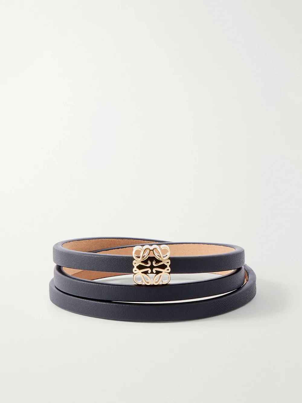 Loewe + Paula's Ibiza Logo-embellished Leather Bracelet in black