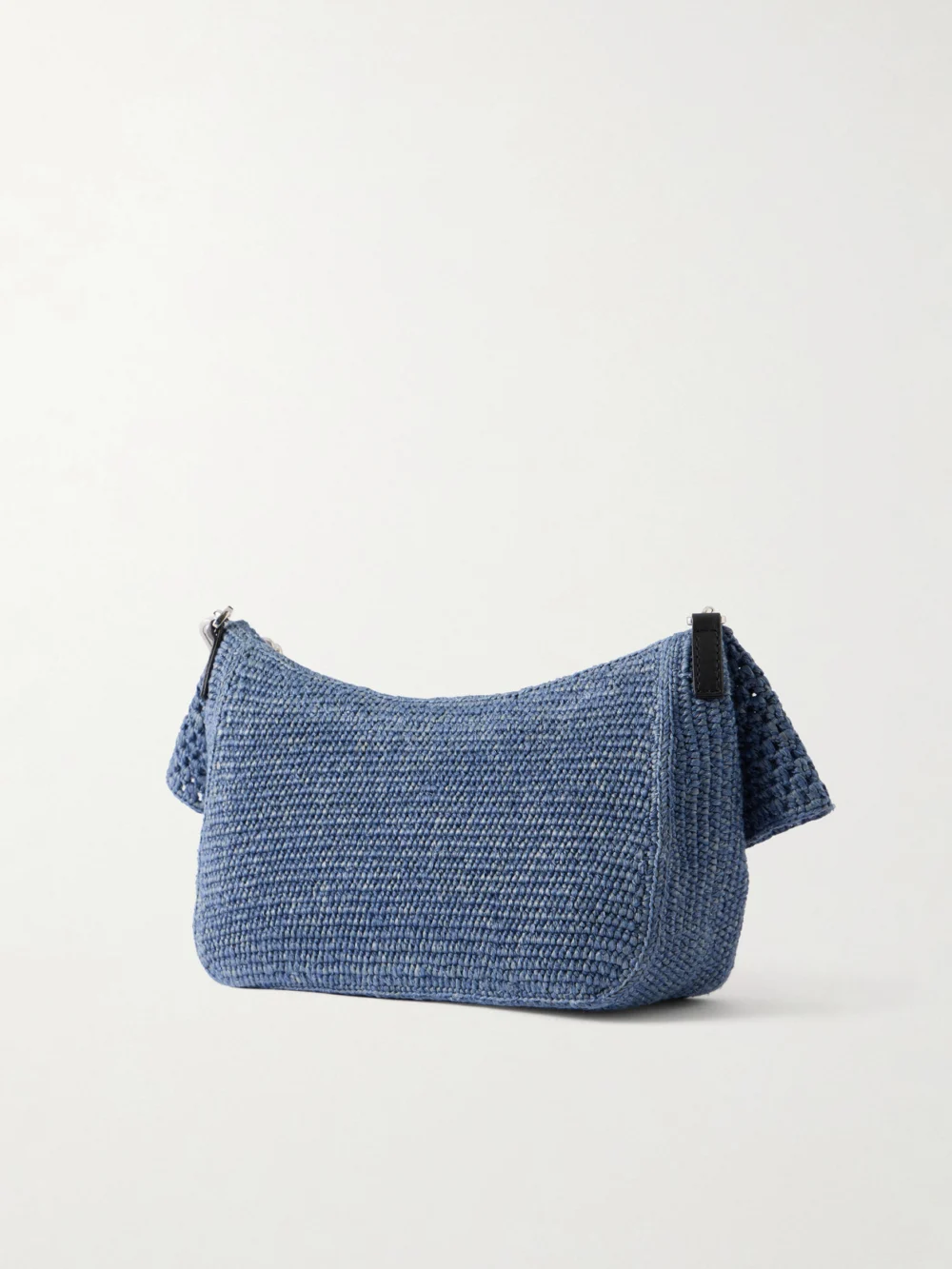 Back view of the Loewe + Paula's Ibiza Ola Embellished Leather-trimmed Raffia Shoulder Bag