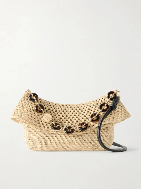 Loewe + Paula's Ibiza Ola Medium Embellished Raffia Shoulder Bag