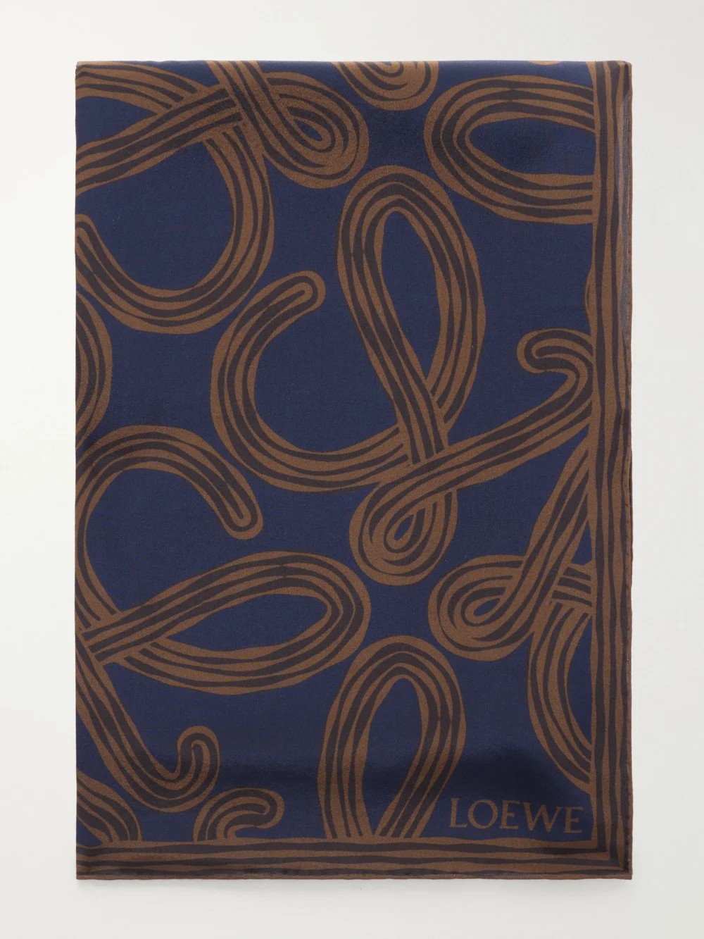 Loewe + Paula's Ibiza Printed Silk Scarf in brown