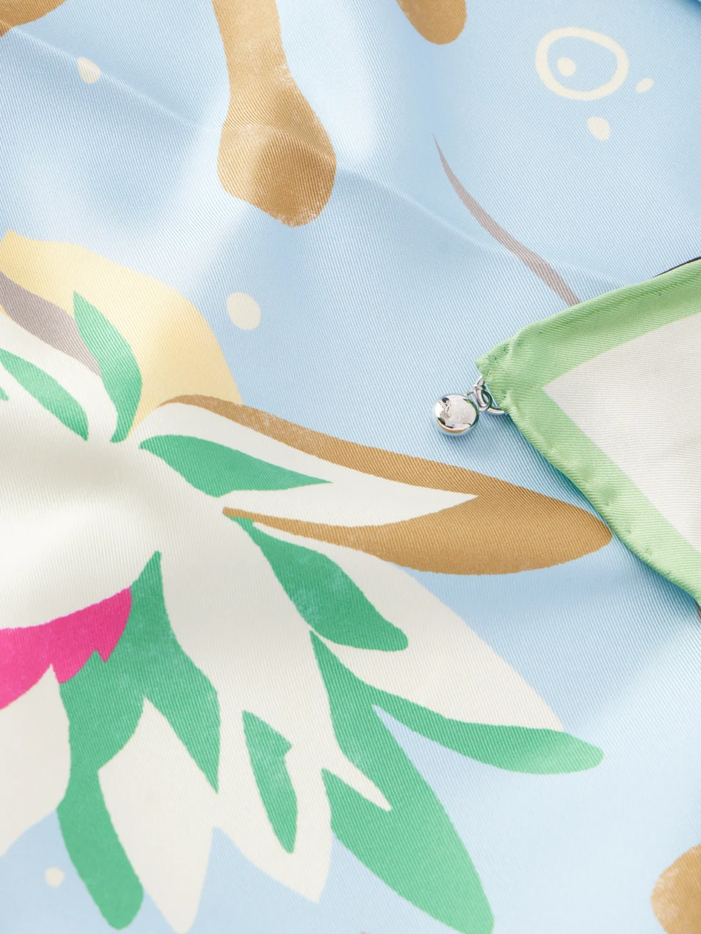 Close-up detail of the Loewe + Paula's Ibiza Printed Silk-twill Scarf
