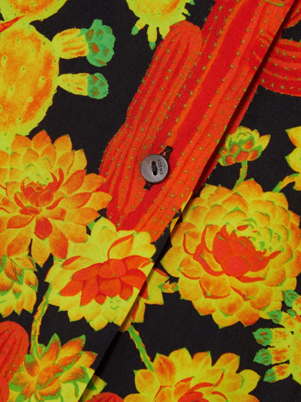 Close-up detail of the Loewe + Paula's Ibiza Printed Woven Shirt