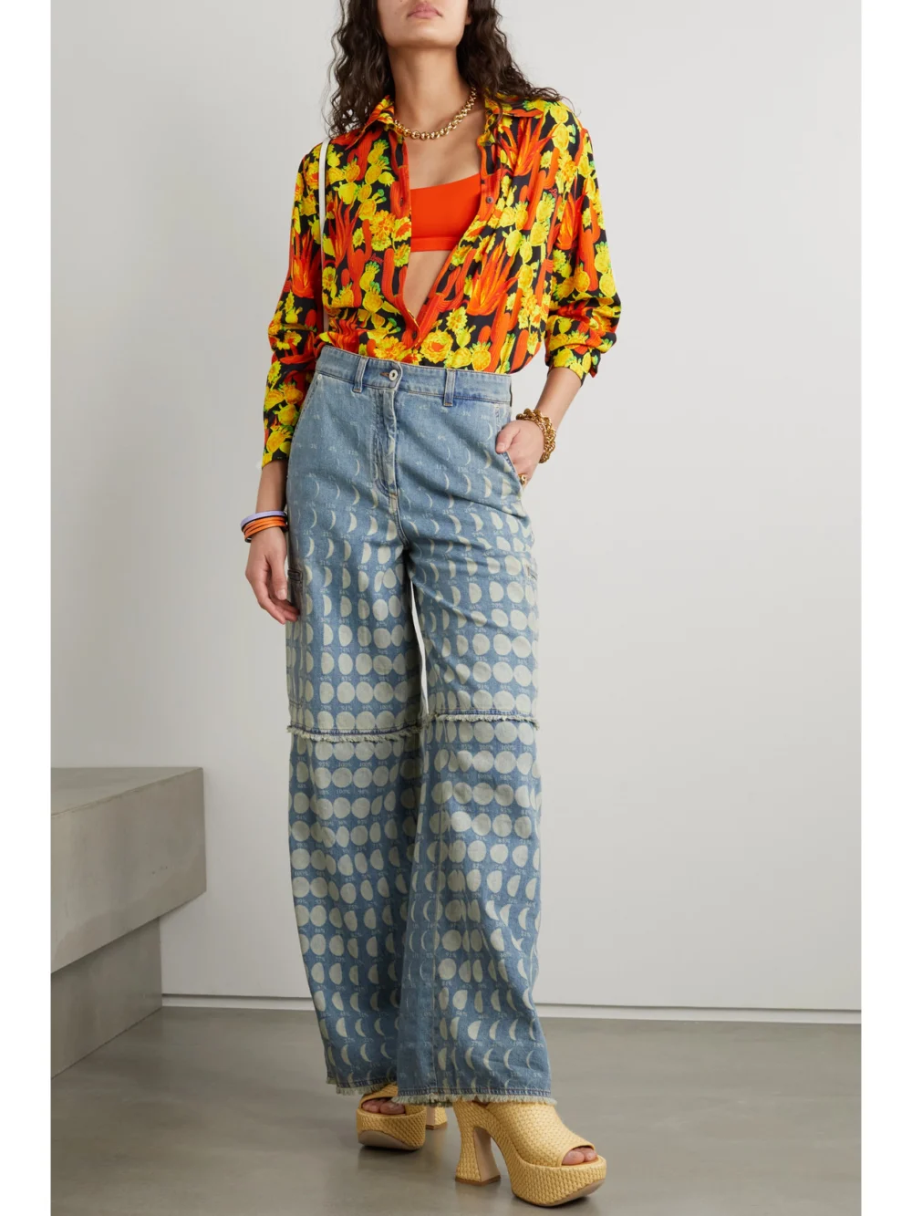 Loewe + Paula's Ibiza Printed Woven Shirt, worn by a model