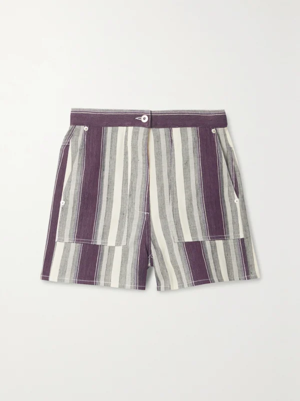 Loewe + Paula's Ibiza Striped Linen and Cotton-blend Shorts
