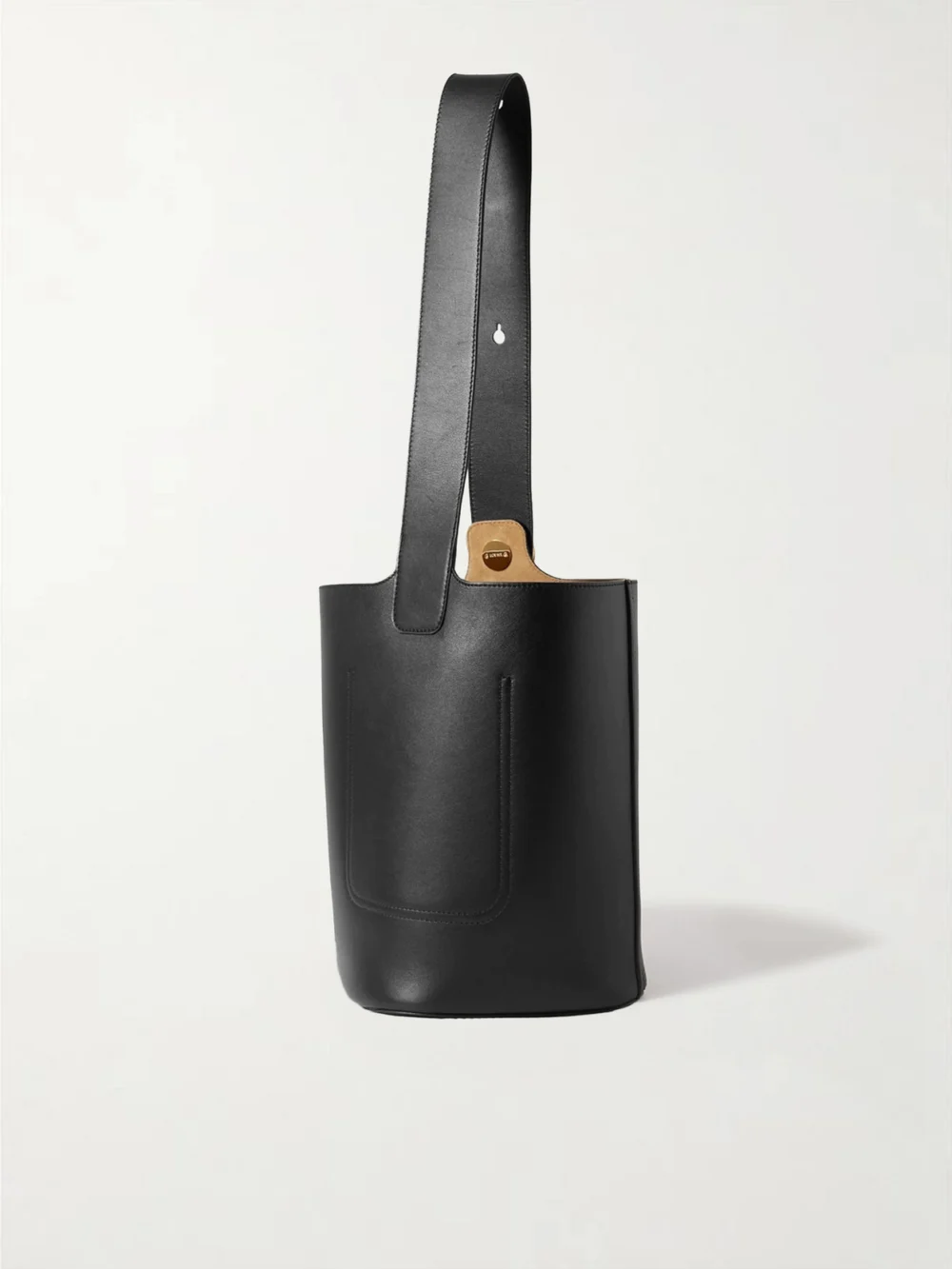 Back view of the Loewe Pebble Embellished Leather Bucket Bag