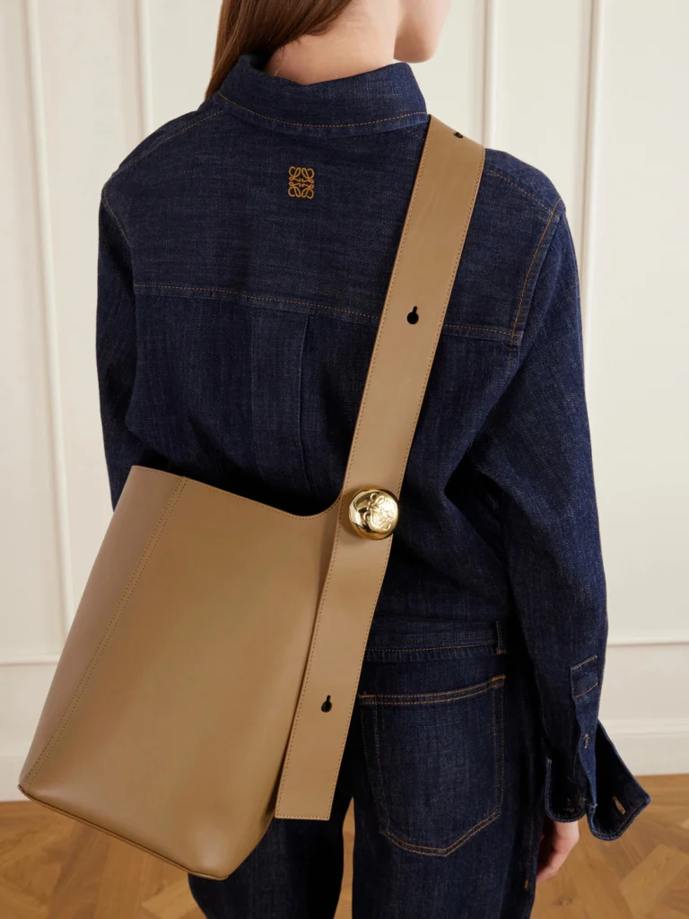 Loewe Pebble Embellished Leather Bucket Bag