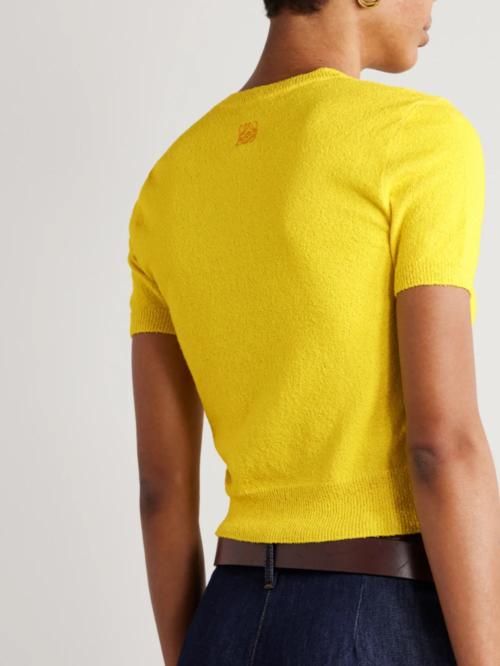 Back view of the Loewe Printed Cotton-blend Terry T-shirt