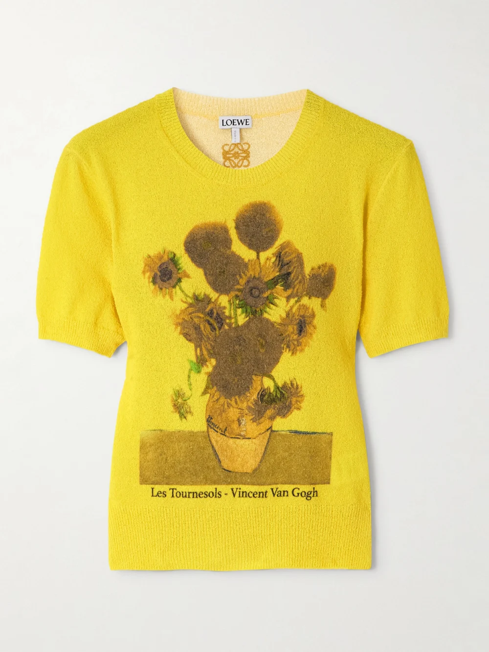 Loewe Printed Cotton-blend Terry T-shirt in yellow