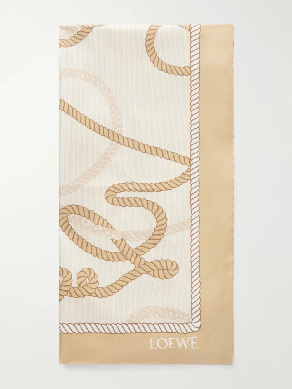 Loewe Printed Silk Scarf in beige