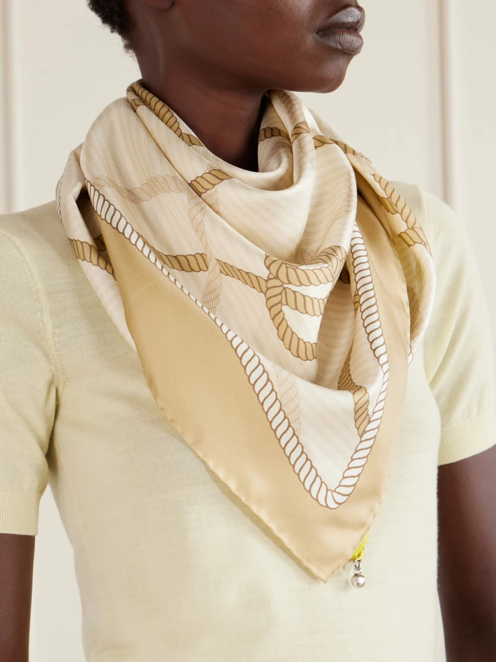 Loewe Printed Silk Scarf, styled view