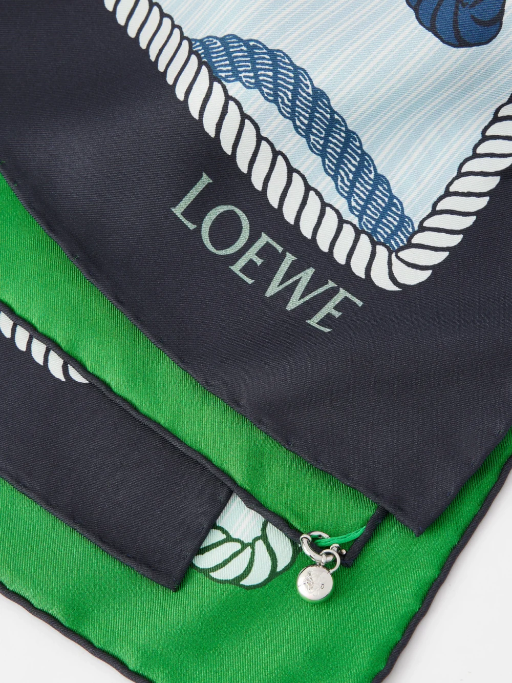 Close-up detail of the Loewe Printed Silk Scarf