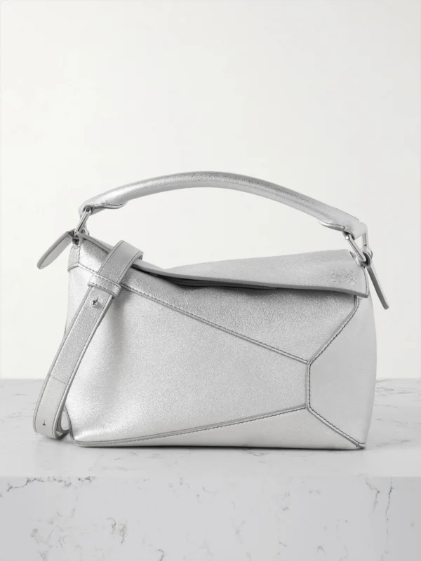 Loewe Puzzle Edge Mini Metallic Textured-leather Shoulder Bag
