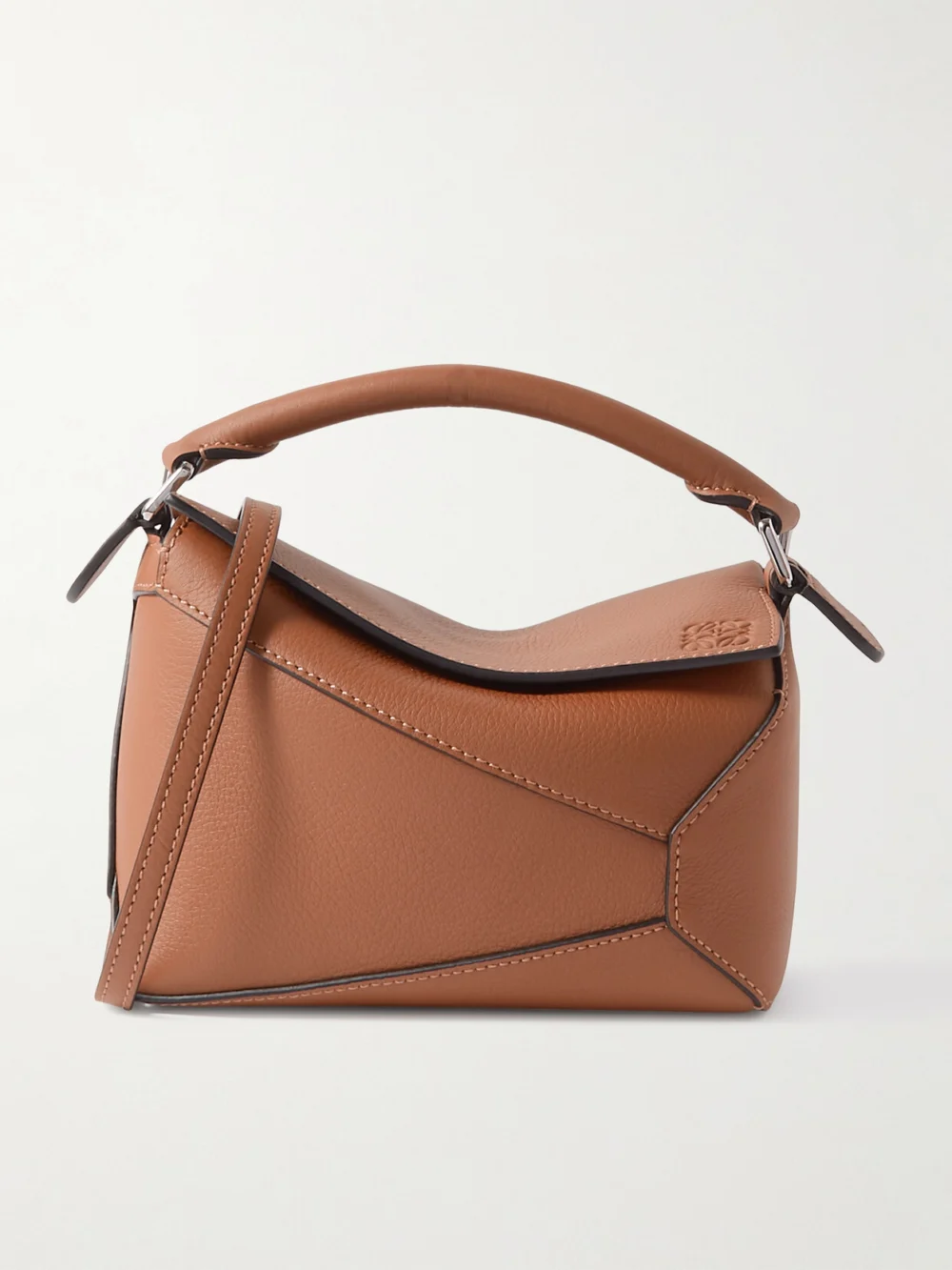 Loewe Puzzle Edge Mini Textured-leather Shoulder Bag in tan