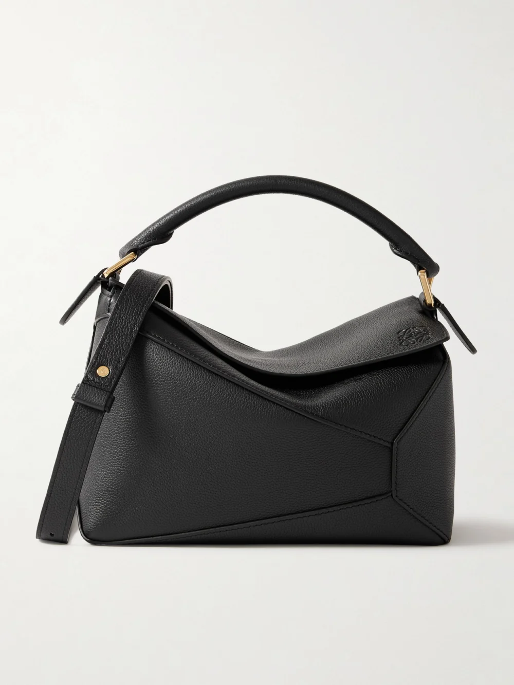 Loewe Puzzle Edge Small Textured-leather Shoulder Bag in black