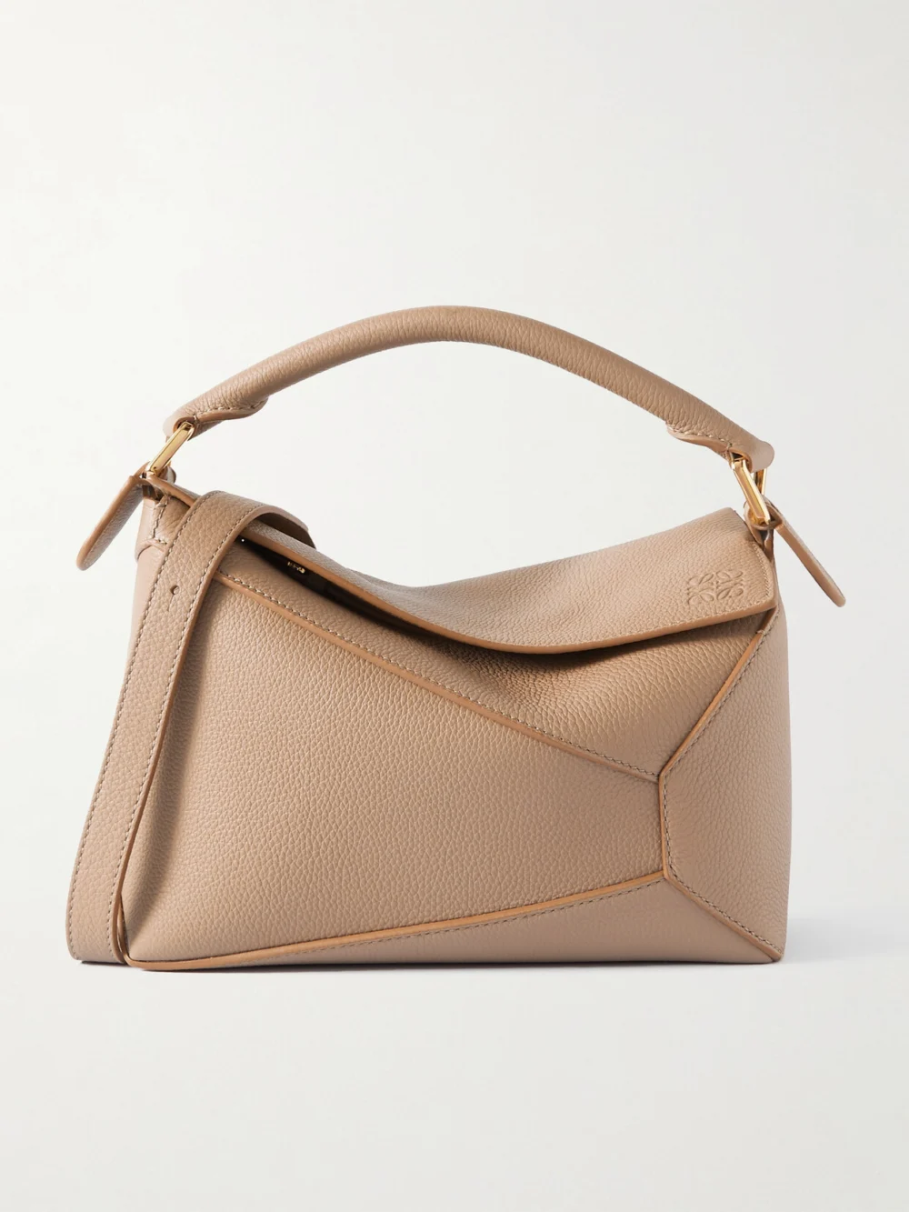 Loewe Puzzle Edge Small Textured-leather Shoulder Bag in sand