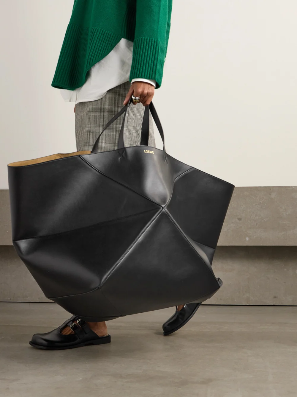 Loewe Puzzle Fold Xl Convertible Leather Tote, styled view