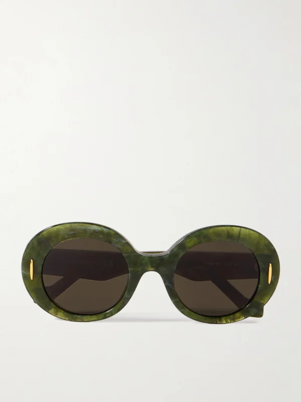 Loewe Round-frame Marbled Acetate Sunglasses