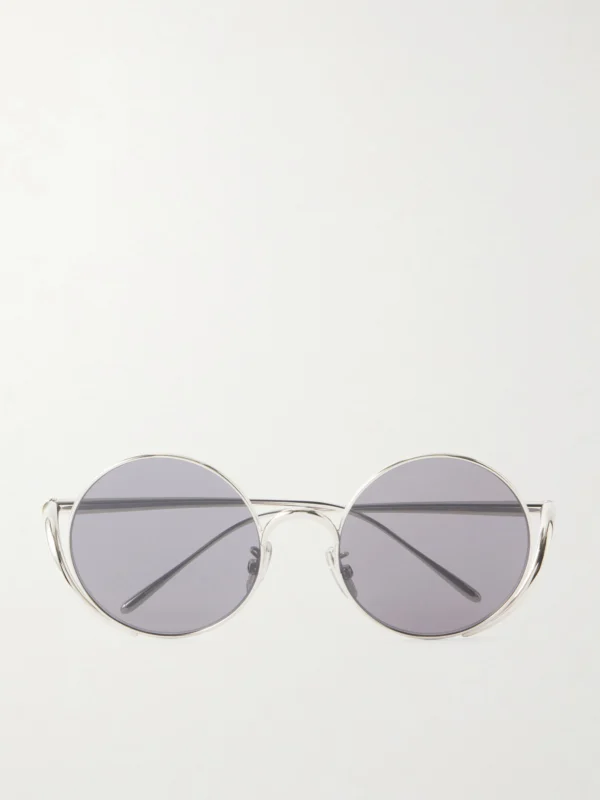 Loewe Round-frame Silver-tone Sunglasses