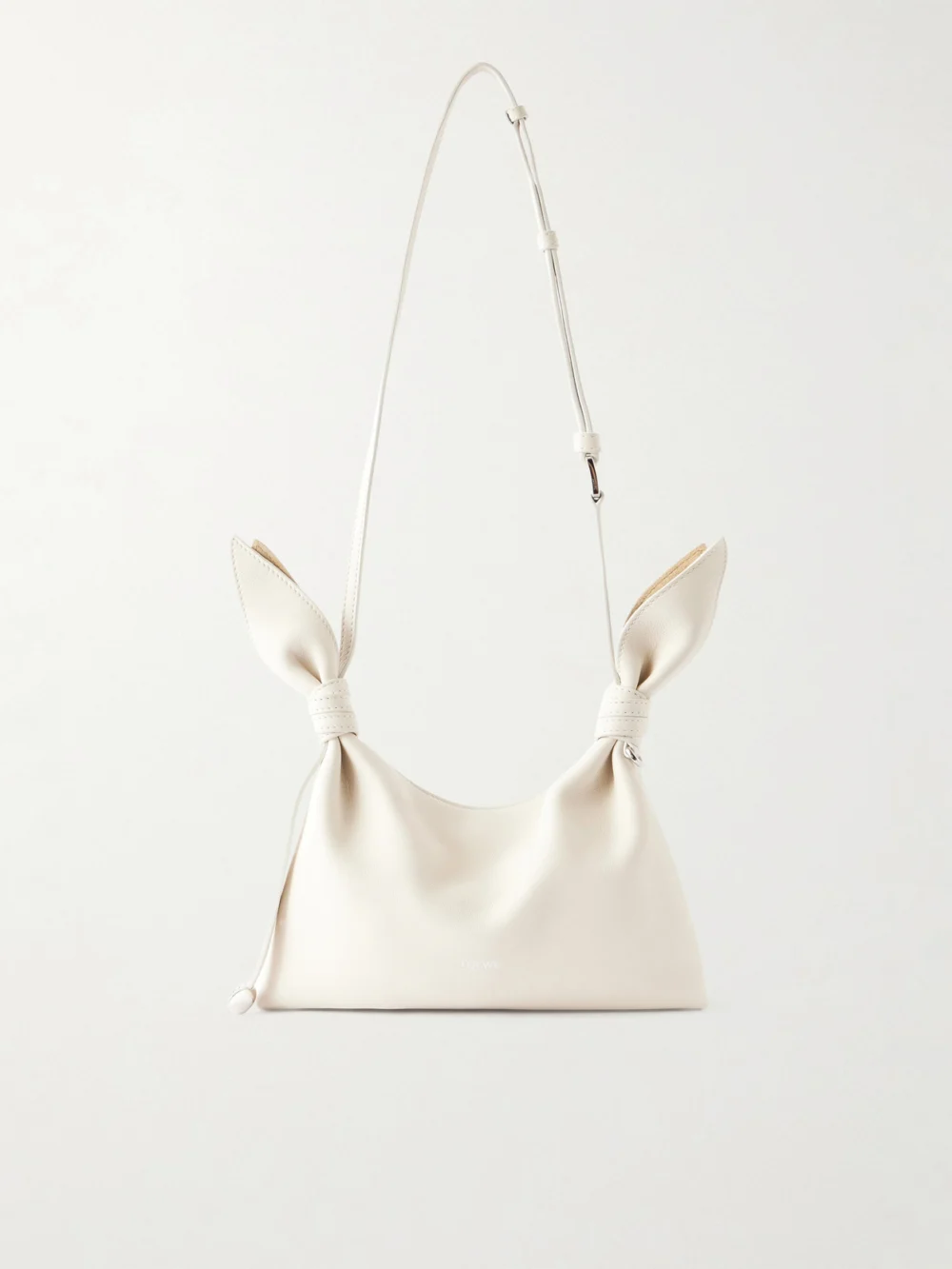Loewe Scarf Mini Knot-detailed Leather Shoulder Bag in white
