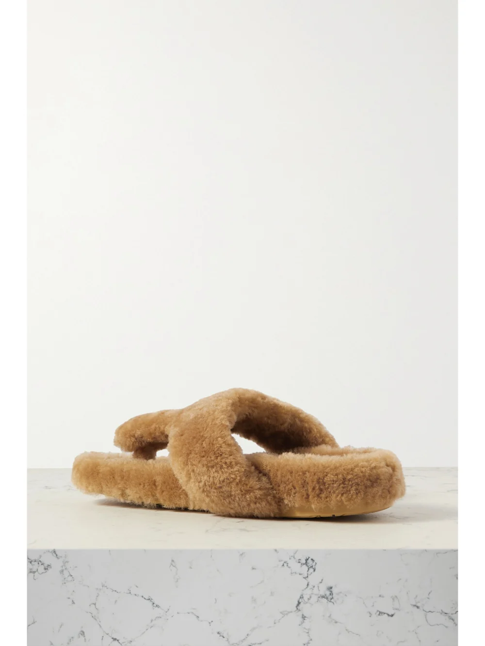 Back view of the Loewe Shearling Sandals