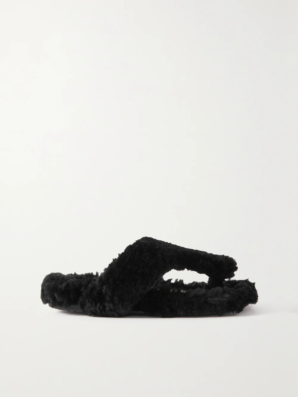 Loewe Shearling Sandals in black