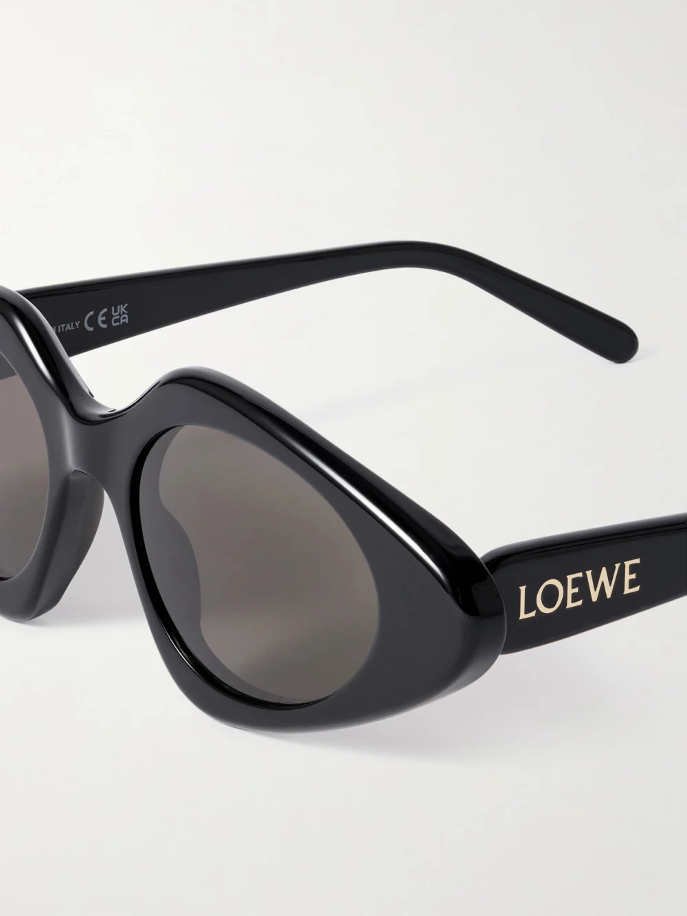 Close-up detail of the Loewe Slim Cat-eye Acetate Sunglasses