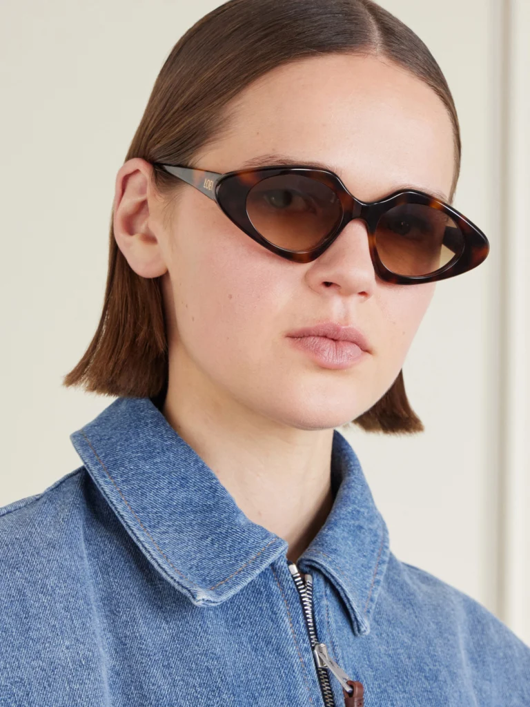 Loewe Slim Cat-eye Tortoiseshell Acetate Sunglasses