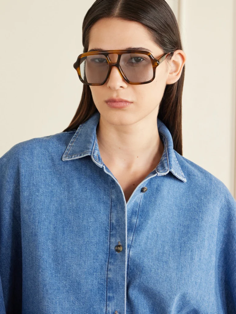 Loewe Slim Light Aviator-frame Tortoiseshell Acetate Sunglasses