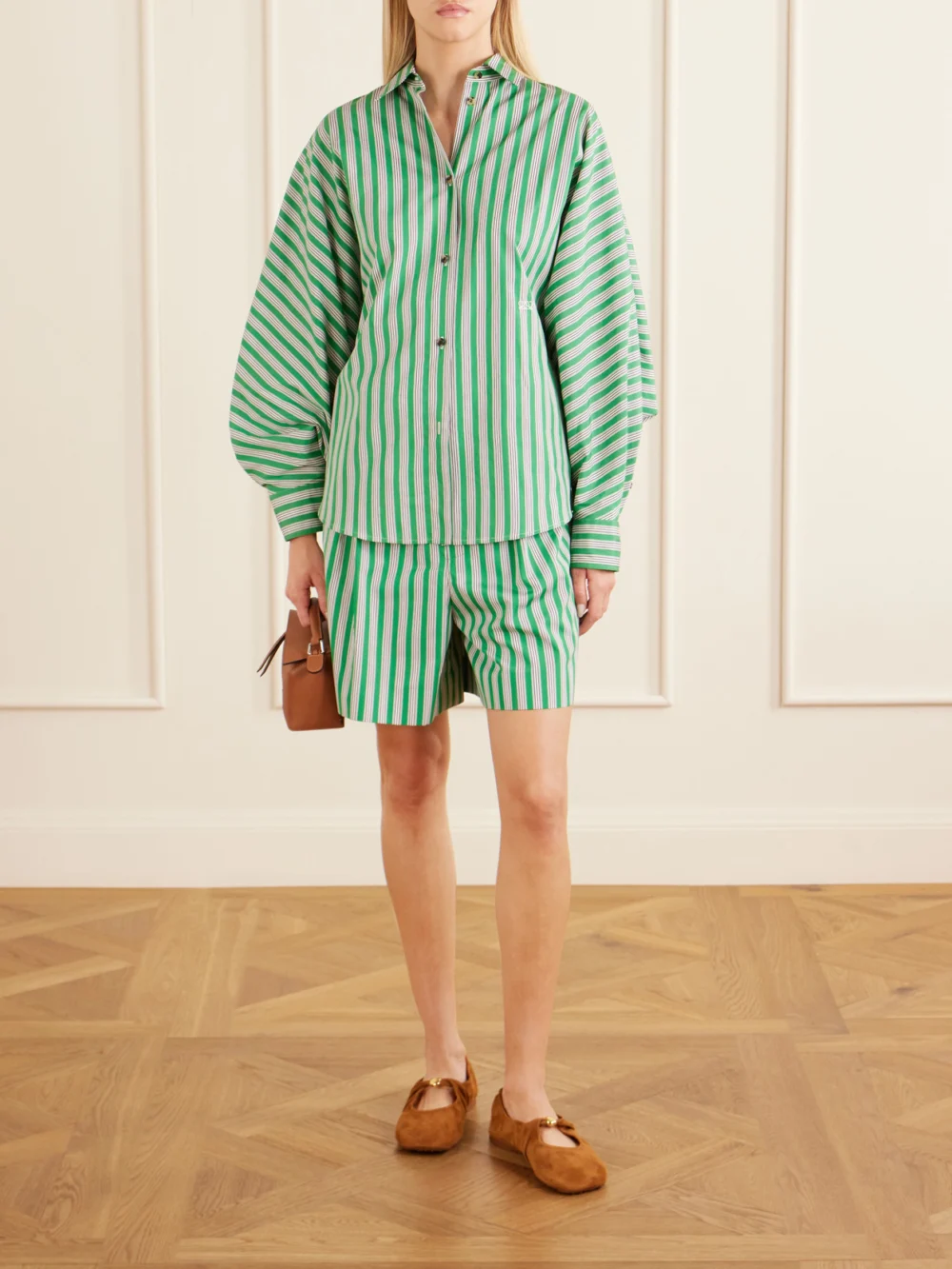 Loewe Striped Cotton-poplin Shirt, worn by a model