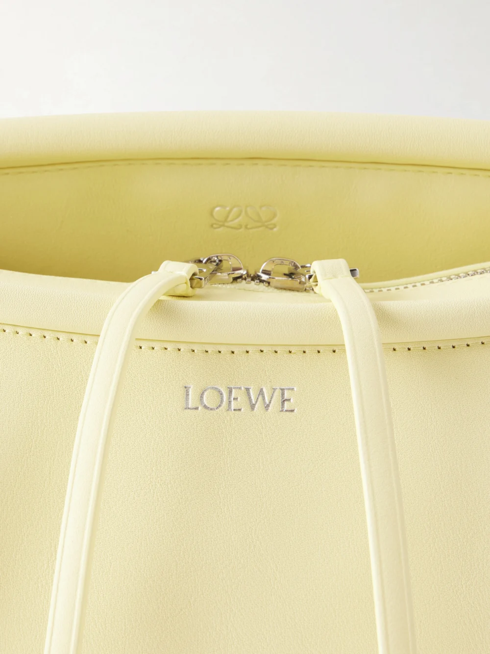 Close-up detail of the Loewe Whisker Leather Shoulder Bag