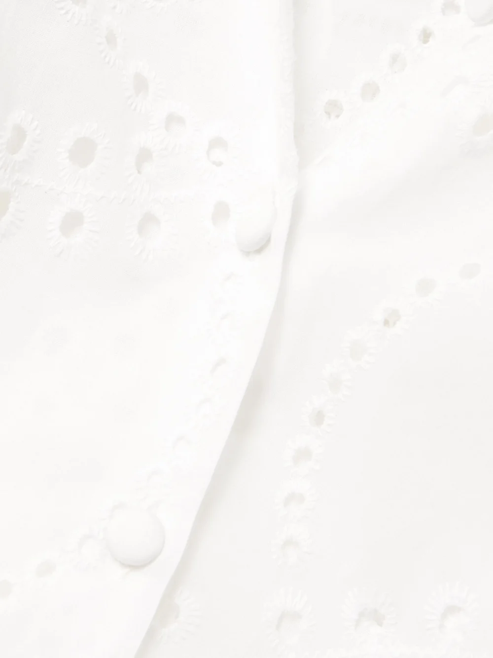 Close-up detail of the Loretta Caponi Azzurra Broderie Anglaise Cotton-poplin Blouse