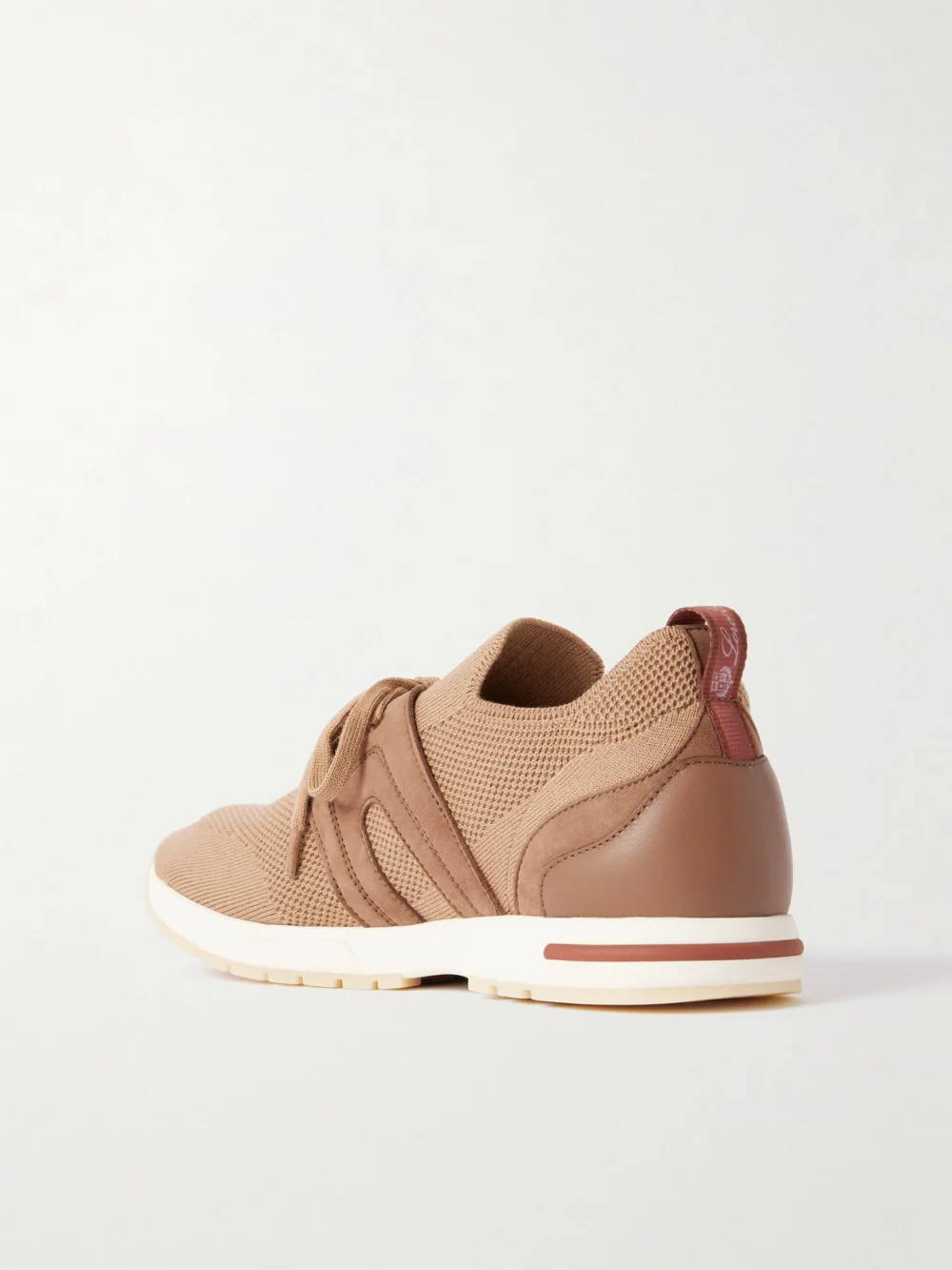 Back view of the Loro Piana 360 Lp Flexy Walk Suede and Leather-trimmed Wool Sneakers