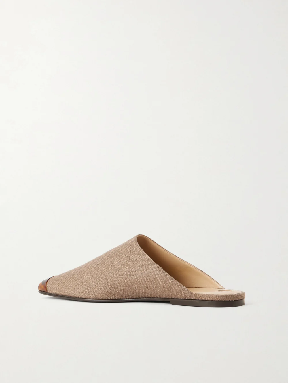 Back view of the Loro Piana Alba Embellished Cashmere and Silk-blend Hopsack Slippers